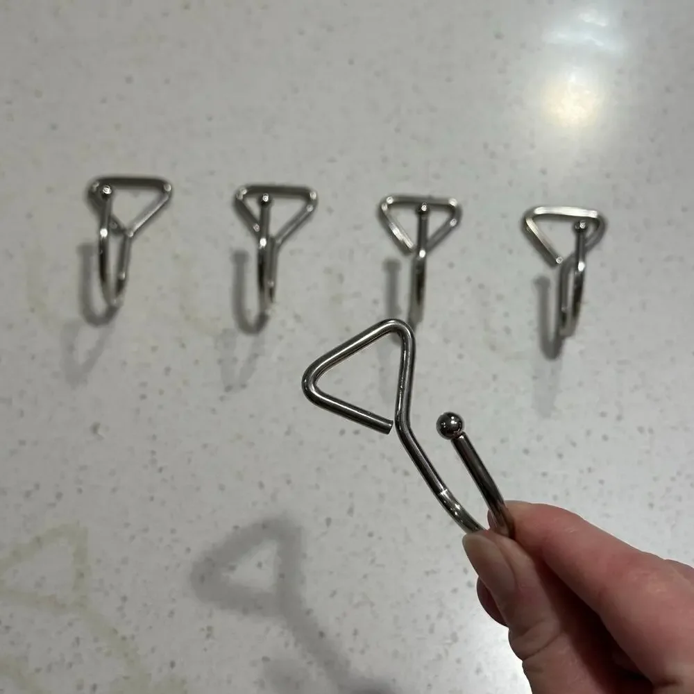 Closet Organization Silver Hooks - Set of 5